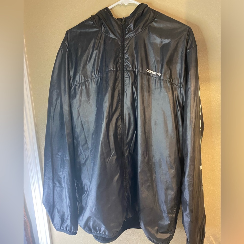 Womens adidas essentials linear windbreaker size large